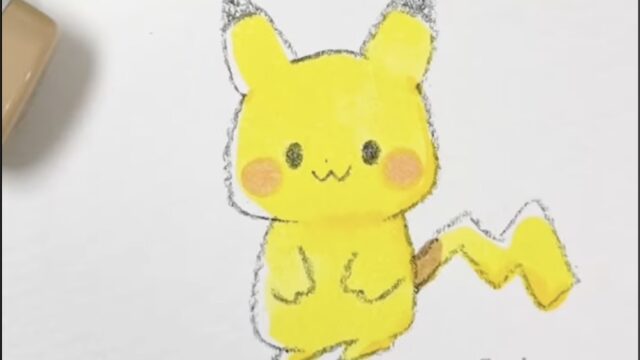 コピックで描いたポケモンのピカチュウのイラスト